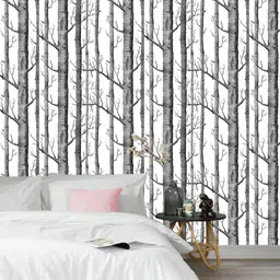 Jaamso Royals White & Black Trees Self Adhesive Wallpaper-picture-8