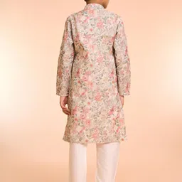 Manyavar Boys Floral Printed Kurta with Pyjama image 4