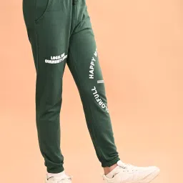 LilPicks Boys Dark Green Graphic Print Joggers image 3