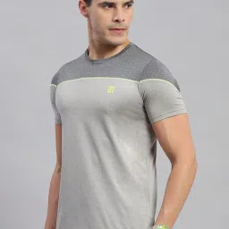 Rock.it Anthera Grey Regular Fit Colour Block T-Shirt image 3