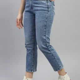 Monte Carlo Light Blue Cotton Straight Fit Low Rise Jeans image 3