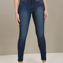 U.S. Polo Assn. Dark Blue Cotton Super Skinny Fit High Rise Jeans-picture-34