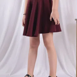 NEUDIS Girls Wine Pleated A-Line Skirt image 3