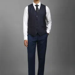 Louis Philippe Navy Slim Fit Three Piece Suit image 3