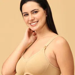 The Mom Store Fuchsia & Beige Cotton Comfort Fit Maternity Bra - Pack of 2 image 3