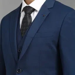 Louis Philippe Navy Slim Fit Three Piece Suit image 5