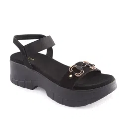 Rocia by Regal Women's Black Ankle Strap Sandals image 3