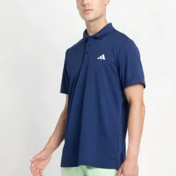 Adidas Blue Regular Fit Texture Sports Polo image 3