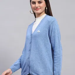 Monte Carlo Sky Blue Wool Regular Fit Cardigan image 3