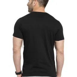 f Gallery Men Typography Printed Round Neck Linen T-shirt image 3