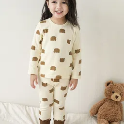 LULU & SKY Girls Abstract Printed Round Neck Top & Leggins Nightdress-image-11