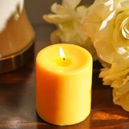 Pure Home and Living Yellow Dark Amber Medium Pillar Candle-picture-34
