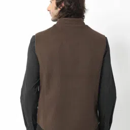 Rare Rabbit Brown Regular Fit Solid Jacket image 2