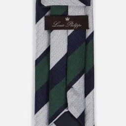 Louis Philippe Green Polyester Striped Tie image 3
