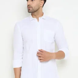 Duke White Slim fit Solid Shirt-image-31