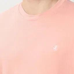 Peter England Pink Cotton Regular Fit T-Shirt image 4