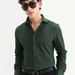 Rare Rabbit Green Cotton Solid Regular Fit Shirt-picture-12