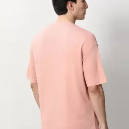 Peter England Pink Cotton Regular Fit T-Shirt image 2