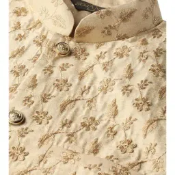 Sojanya Beige Embroidered Nehru Jacket image 4