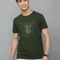 Louis Philippe Sport Green Cotton Slim Fit Printed T-Shirt-picture-12