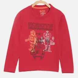 Dixcy Scott Originals Kids Red Graphic Print Full Sleeves T-Shirt-image-35