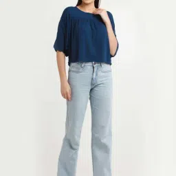 Zink London Navy Regular Fit Top image 4