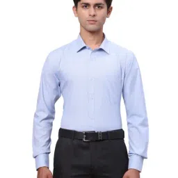 Park Avenue Blue Slim Fit Texture Shirt-picture-41