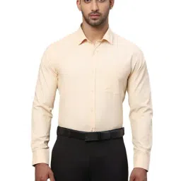 Park Avenue Yellow Slim Fit Texture Shirt-picture-18