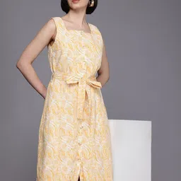 Allen Solly Woman Abstract Printed A-Line Dress image 1
