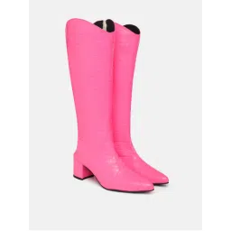 Zori World Women Dezire - Croc Patent Pink Casual Boots-image-22