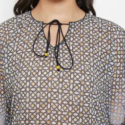 The Kaftan Company Beige & Black Printed Kaftan image 5