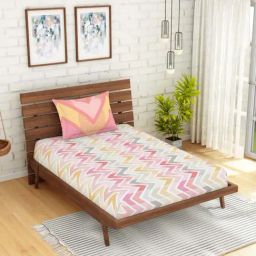 Spaces ATRIUM ECOM Multicolor Cotton 144 TC Single Bedsheet with 1 Pillow Cover-picture-14