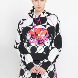 Adidas Originals White & Black Cotton Printed Hoodie-picture-6
