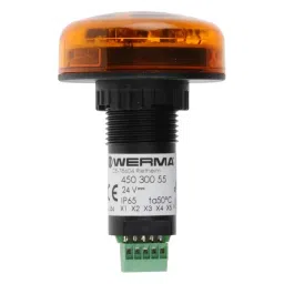 Werma Sounder Beacon 450 Series Yellow Buzzer 24 V DC IP65 Panel Mount 80dB at 1 Metre, 450.300.55 image 3