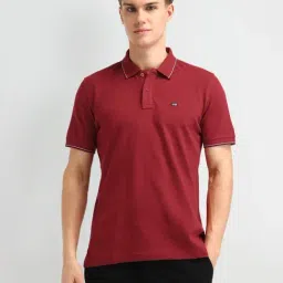 Arrow Sport Red Cotton Slim Fit Polo T-Shirt-picture-14