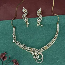 IKSAVA Gold-Plated AD-Studded Jewellery Set-picture-30