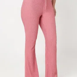 R&B Dusty Pink Polyester Relaxed Fit Mid Rise Trousers image 4