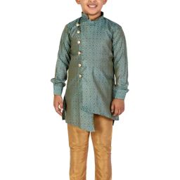 Pro-Ethic Style Developer Kids Blue & Beige Printed Full Sleeves Kurta with Pyjamas-picture-20