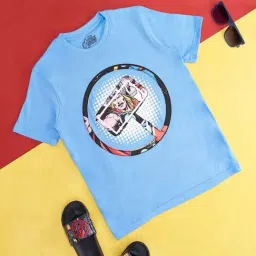 Pantaloons Junior Blue Cotton Printed T-Shirt-picture-18