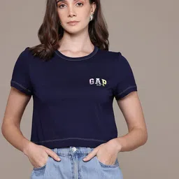 GAP Women Pure Cotton Crop T-shirt-image-10