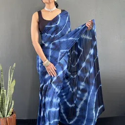 DIVASTRI Tie and Dye Ready to Wear Leheriya Saree image 5