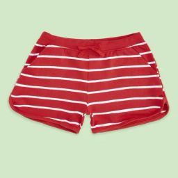 Pantaloons Junior Kids Red Cotton Striped Shorts-picture-7