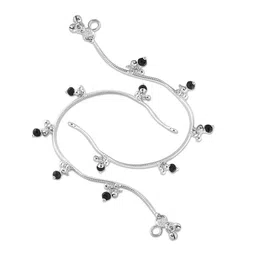Heer Collection Set Of 2 Silver-Plated Anklets image 3