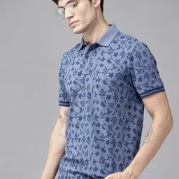 Blackberrys Floral Printed Polo Collar Slim Fit T-shirt-picture-17