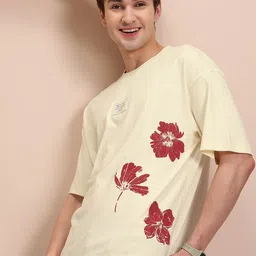 Mast & Harbour Men Floral Printed Relaxed Fit T-shirt-picture-37