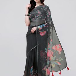 MIRCHI FASHION Floral Zari Organza Saree-picture-28