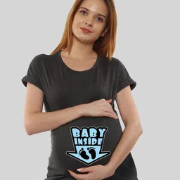 SillyBoom Women Charcoal Printed T-shirt-picture-19