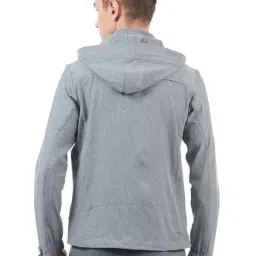 U.S. Polo Assn. Grey Regular Fit Solid Hooded Sweatshirt image 2
