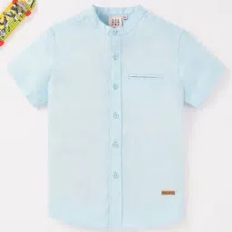 Ed-a-Mamma Kids Blue Solid Shirt-image-96