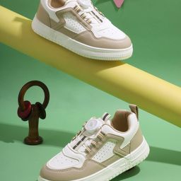 TRUFFLE COLLECTION Colour Blocked With Rotating Button Closure Sneakers - Beige-picture-47
